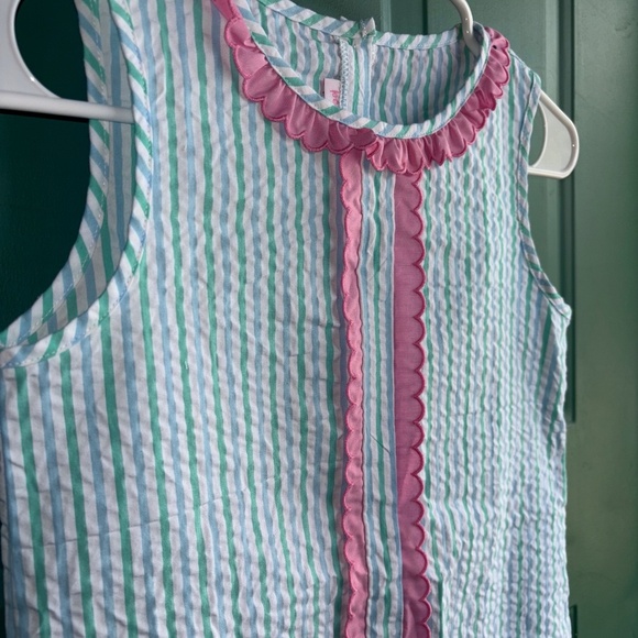 Peggy Green Grasshopper Seersucker Sophie dress size 10 adorable - Picture 3 of 6